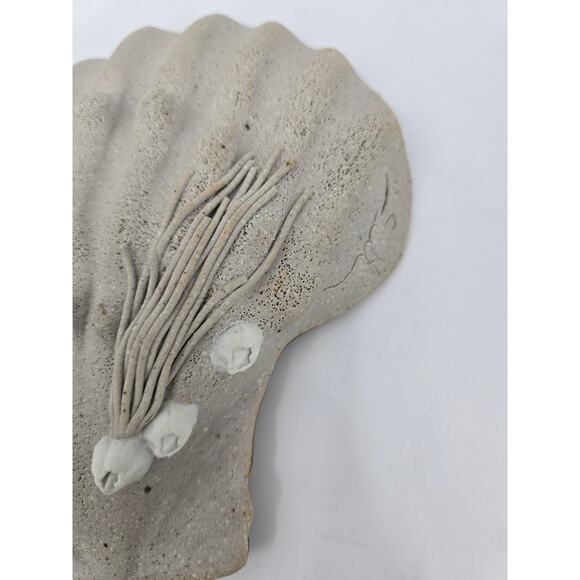 Jan Sell Studio Pottery Scallop Shell Dish with Barnacles - Picture 3 of 3